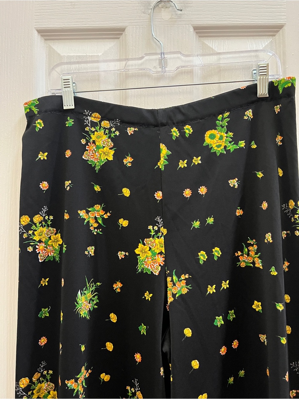 Vintage Mr. Dino 70s Floral High Rise Wide Leg Palazzo Pants Size 12 Boho Hippie - Picture 6 of 6